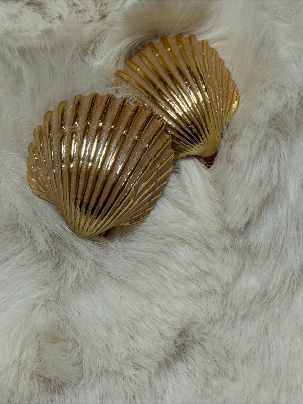 Gold Seashell Clip-On Earrings - Women Accessories